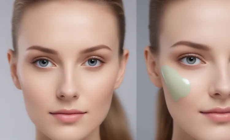 Before and after using probiotic cosmetics