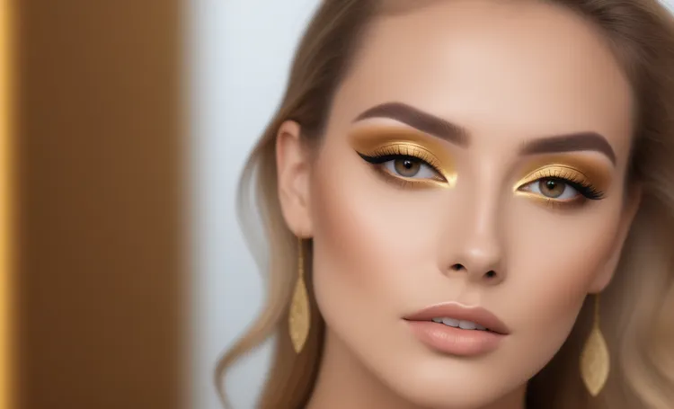 Trucco con glitter dorati
