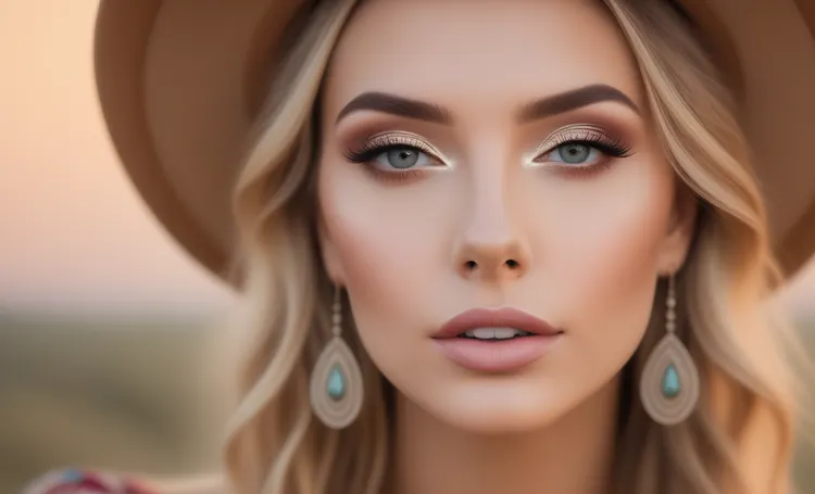 boho makeup med tonvikt på läppar