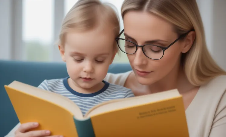 Mama czyta książkę ze swoim dzieckiem