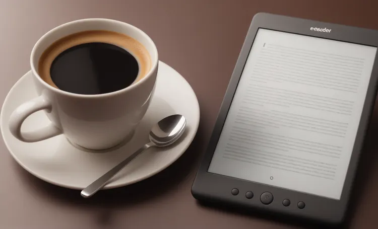 E-book i filiżanka kawy